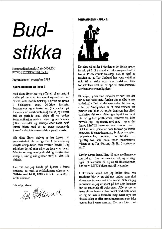 BUDSTIKKA 1995 Nr. 1